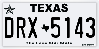 TX license plate DRX5143
