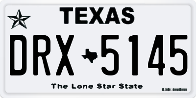 TX license plate DRX5145