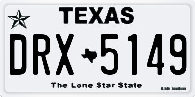 TX license plate DRX5149