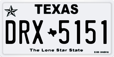 TX license plate DRX5151