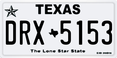TX license plate DRX5153