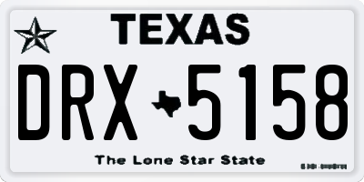 TX license plate DRX5158