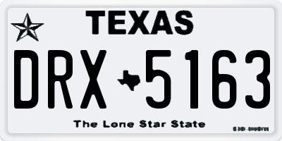 TX license plate DRX5163
