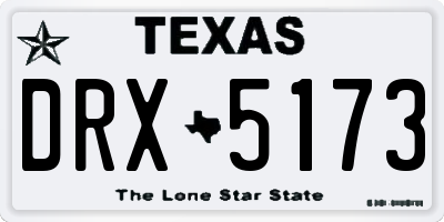 TX license plate DRX5173