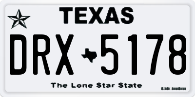 TX license plate DRX5178