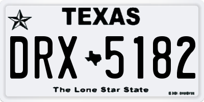 TX license plate DRX5182