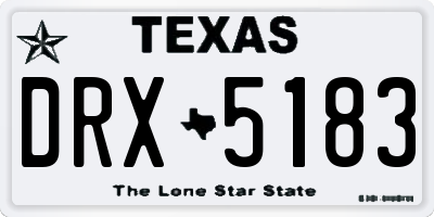 TX license plate DRX5183