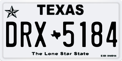 TX license plate DRX5184