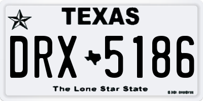TX license plate DRX5186