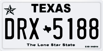 TX license plate DRX5188