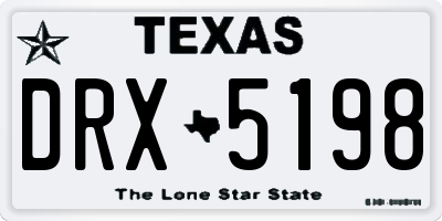 TX license plate DRX5198