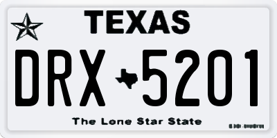 TX license plate DRX5201