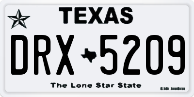 TX license plate DRX5209