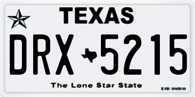 TX license plate DRX5215
