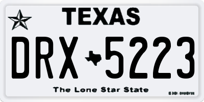 TX license plate DRX5223