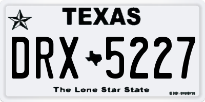 TX license plate DRX5227