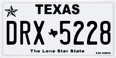 TX license plate DRX5228