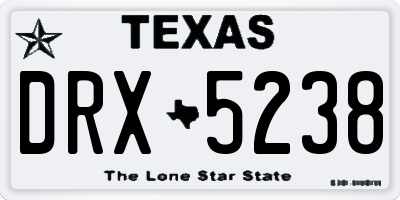 TX license plate DRX5238