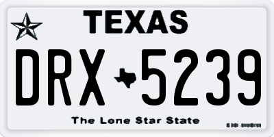 TX license plate DRX5239
