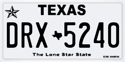 TX license plate DRX5240
