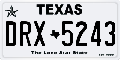 TX license plate DRX5243