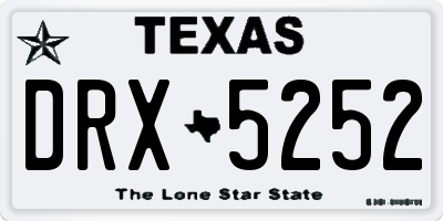 TX license plate DRX5252