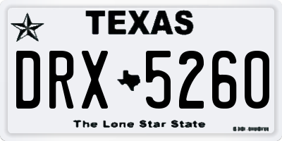 TX license plate DRX5260