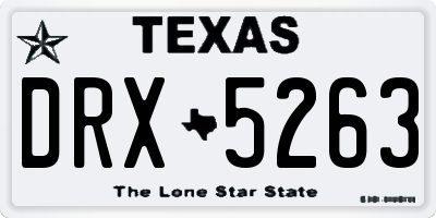 TX license plate DRX5263