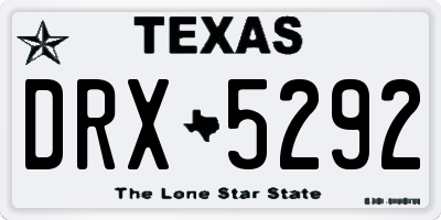 TX license plate DRX5292