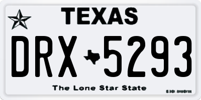 TX license plate DRX5293