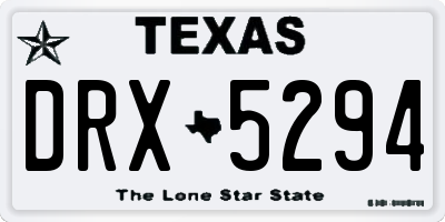 TX license plate DRX5294