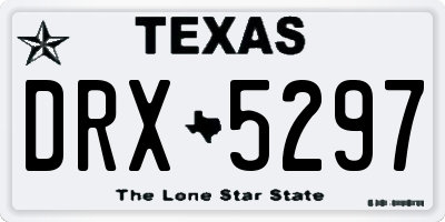 TX license plate DRX5297