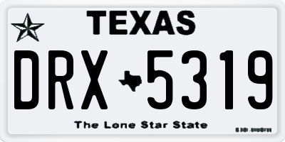 TX license plate DRX5319