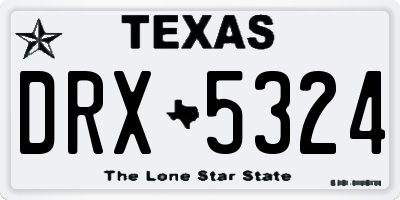 TX license plate DRX5324