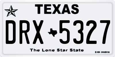 TX license plate DRX5327