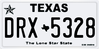 TX license plate DRX5328