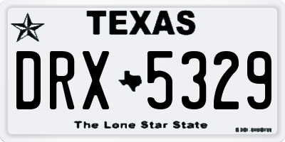 TX license plate DRX5329
