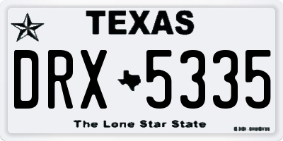 TX license plate DRX5335