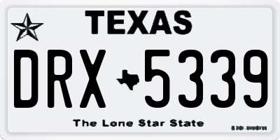 TX license plate DRX5339