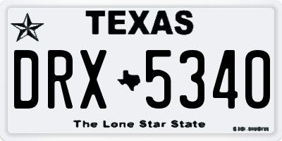 TX license plate DRX5340
