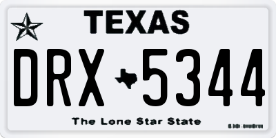 TX license plate DRX5344
