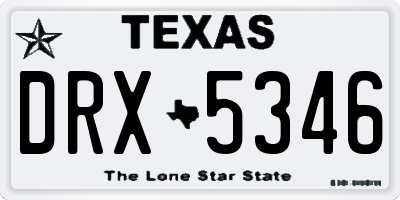 TX license plate DRX5346
