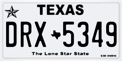 TX license plate DRX5349