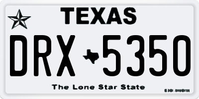 TX license plate DRX5350