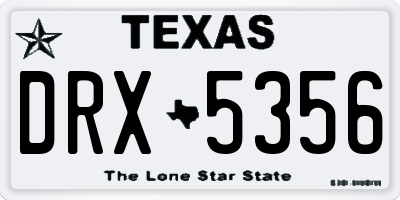 TX license plate DRX5356