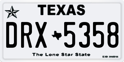 TX license plate DRX5358