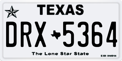 TX license plate DRX5364