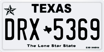 TX license plate DRX5369