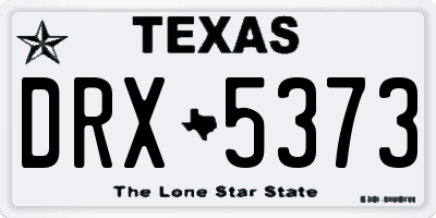 TX license plate DRX5373