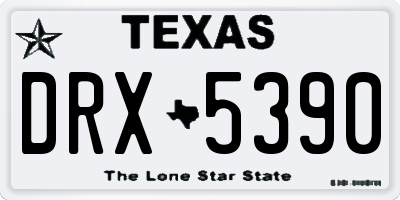 TX license plate DRX5390